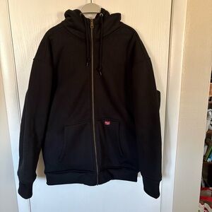 WRANGLER Men’s Sherpa Lined Full Zip Hooded Jacket, Black, Size XL